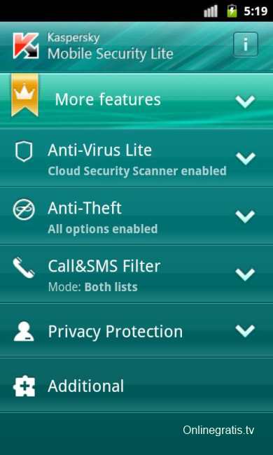 Kaspersky Mobile Android 