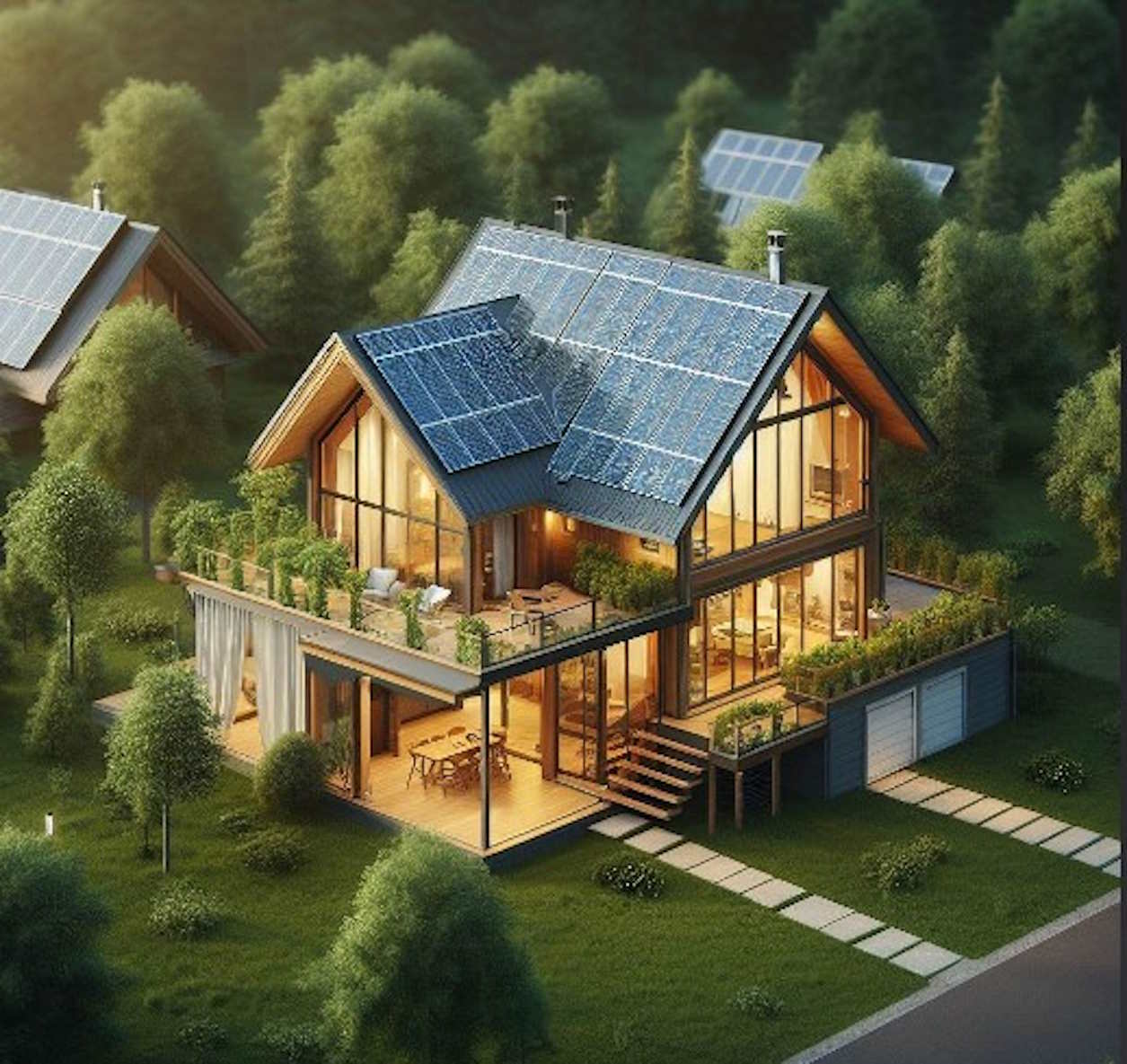 Casa con placas solares